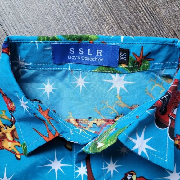 SSLR Hawaiian Christmas Boys Shirt - Picture 2 of 3